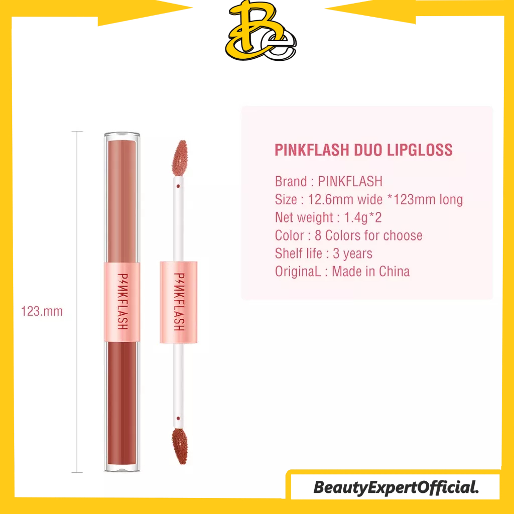 ⭐ Beauty Expert ⭐PINKFLASH DoubleSense 2 IN 1 Dual-ended Lipstick Liquid Matte Lipstick Velvet Tint Lightweight High Pigment Lasting PF-L13