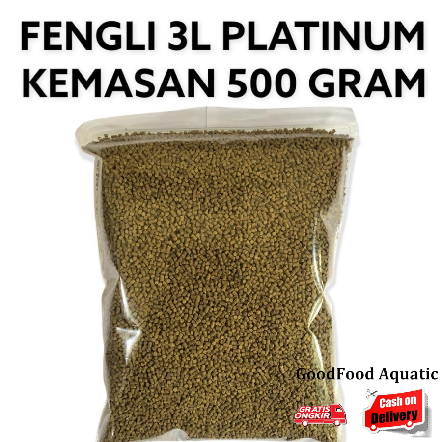 500 GR Feng Li FENGLI 3L / 3M PAKAN IKAN TENGGELAM PELET UDANG LOBSTER AIR TAWAR