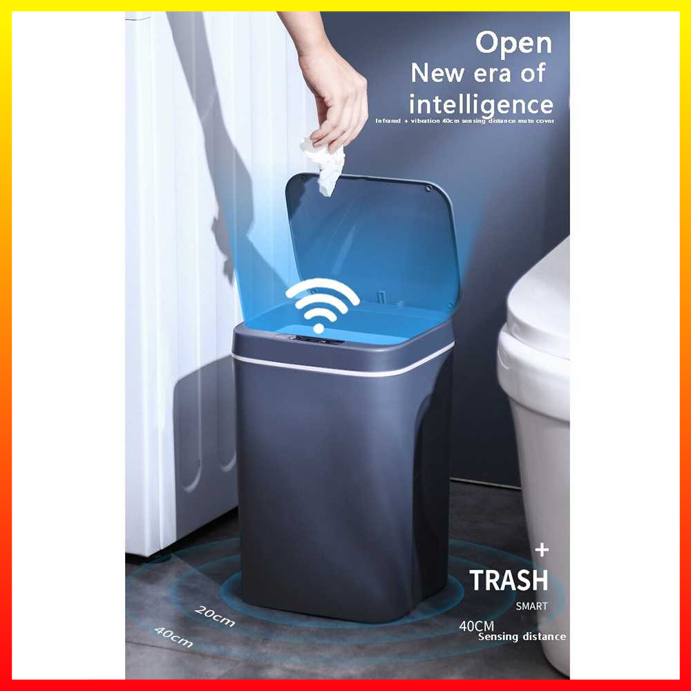 Tempat Sampah Smart Futuristik Lampu LED Teknologi Sensor Gerak Dan Getaran Baterai Dapat Diisi Ulang Version 16L HOUSEWARE - 7CHX9FGY