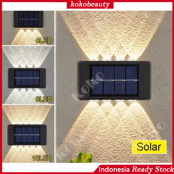 【local seller】2PCS Lampu Dinding Led Tenaga Surya Tahan Air 6/8/10LED Lampu Dinding Solar Tembok Taman Solar Tenaga Matahari Outdoor Led Sensor Cahaya Ip65