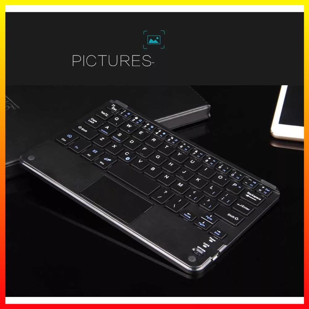 Keyboard Nirkabel Wireless Bluetooth Komputer Tablet PC Macbook 8 Inch with Touchpad Windyoung WD20 - 7CKY0FBK