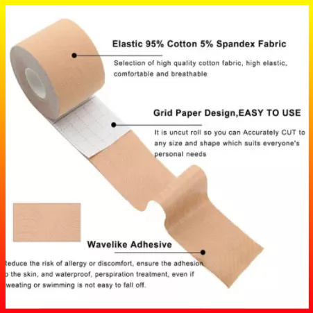 Boob Tape Invisible Bra Penutup Puting Perekat Angkat Payudara Tahan Air 5M Panjang 5cm Lebar HELTFARM HR5 - 7CHA6QKQ