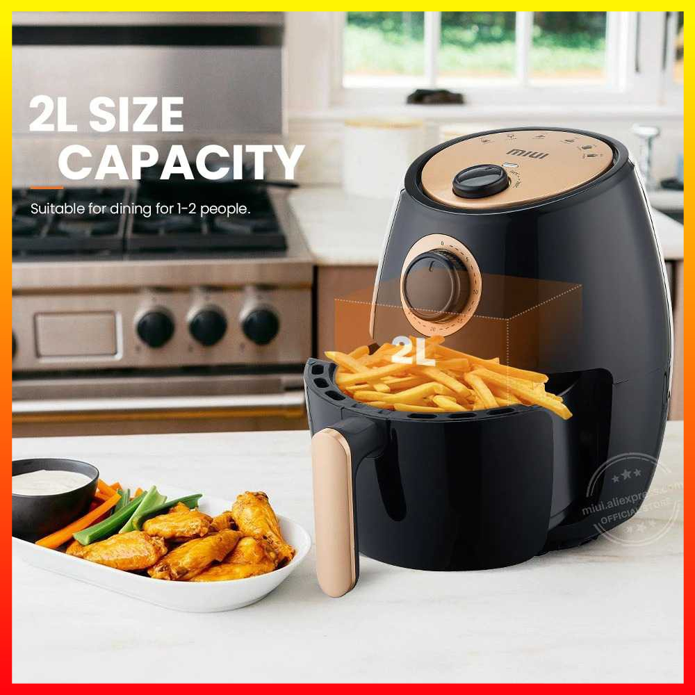 Air Fryer Mesin Alat Penggoreng Udara 200C Anti Lengket Smart 2L MIUI - XOHZ46BK