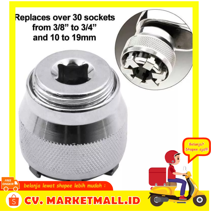 Adaptor Kepala Socket Kunci Pas Universal Dapat Disesuaikan Multi-Fungsi 10-19 mm SAIKE MW35 - 7ROTGBSV