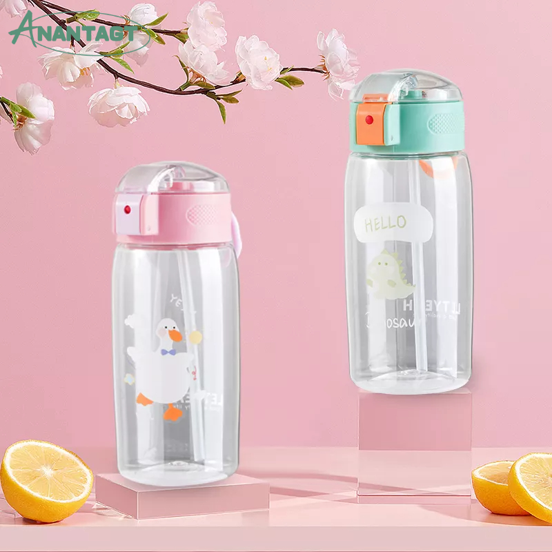 Letyeah &amp; Anantagt Botol air Minum Anak Dengan Sedotan 500ml anti tumpah Karakter Hewan / tempat minum anak /bpa free