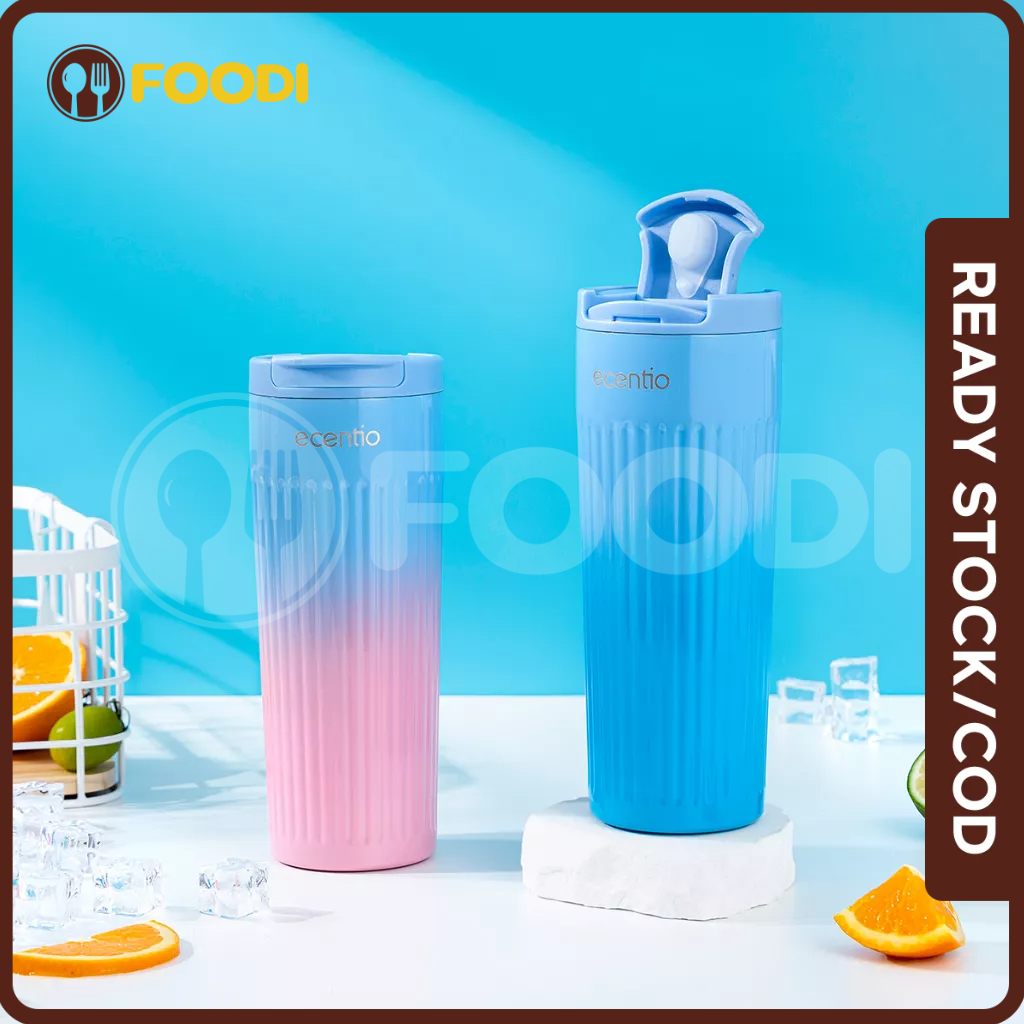 ecentio &amp; FOODI Tumbler Termos 304 Stainless steel Minum 500ml Anti Tumpah cold/Thermos botol minum cooling