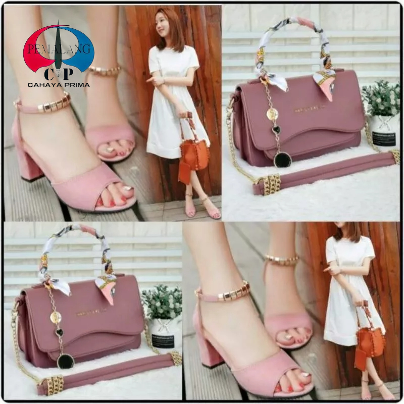 set 2in1 tas dan sandal wanita korean style