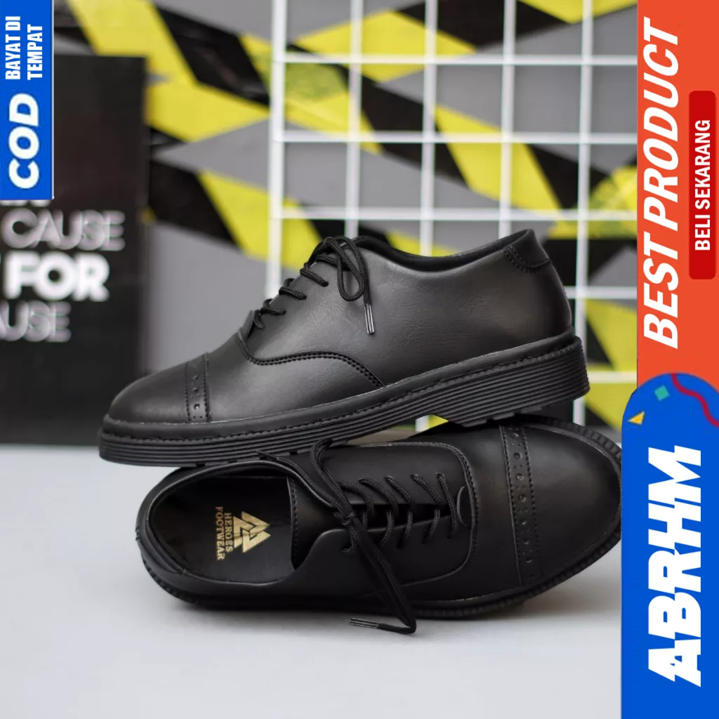 ABRHM Sepatu Docmart Pantofel Formal Hitam Kerja Pria