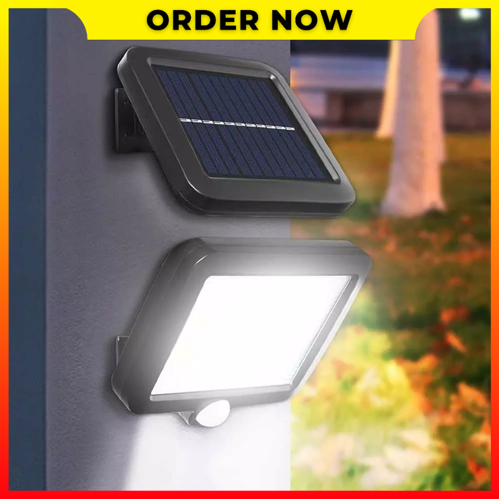 Lampu Dinding Taman 100LED Cool White Tenaga Surya Sensor Gerak Waterproof Baterai Lithium 1200 mA YuYiYuan SL-F100 - 7RLL5RBK