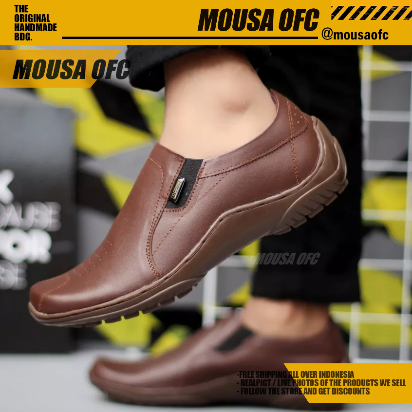 Sepatu Slop Formal Kulit Asli Kerja Kantor Pria