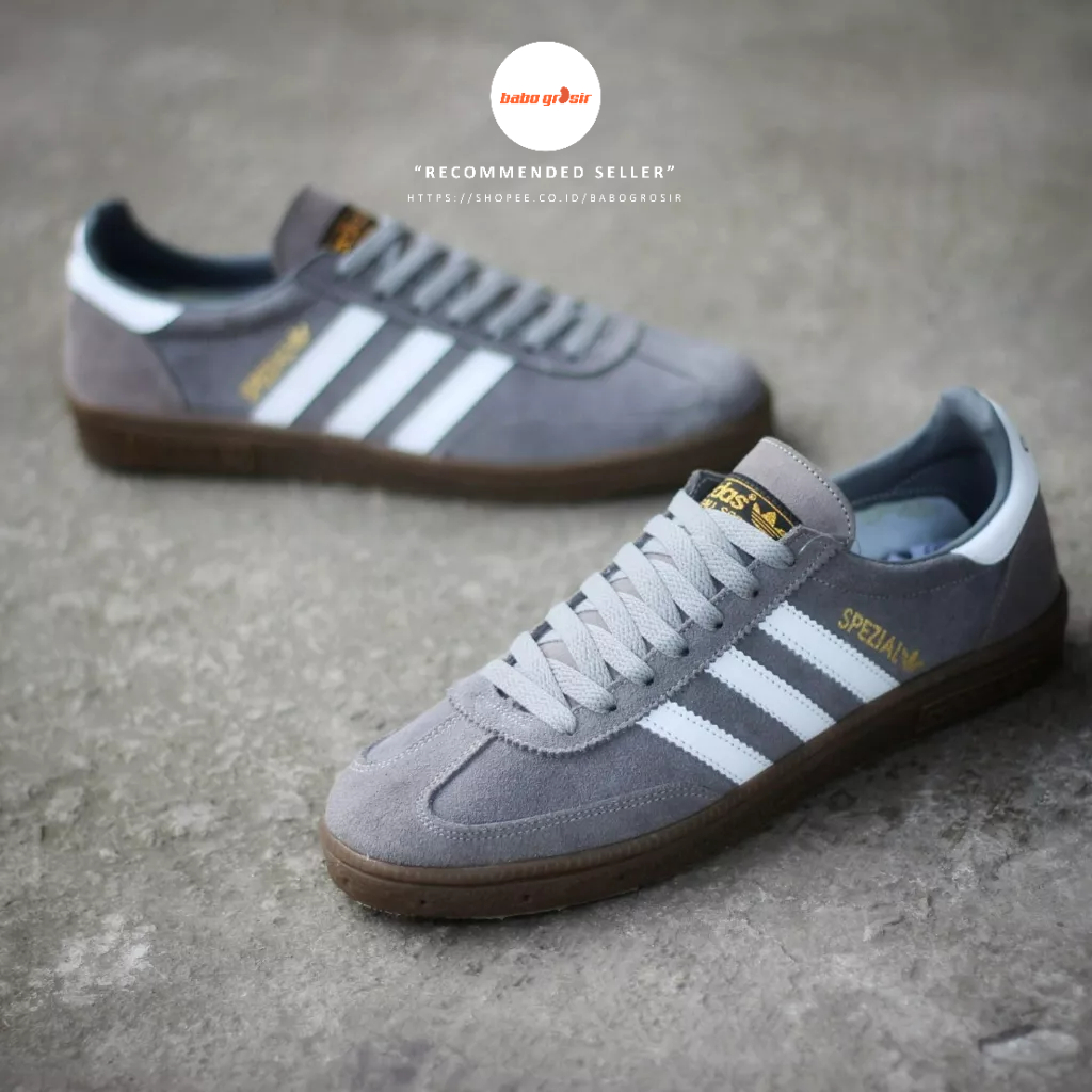 PROMO Sepatu Sneakers Adidas Spezial Handball Grey White Premium TOP Quality Include Box, Bahan Kulit Suede ASLI, Harga Termurah