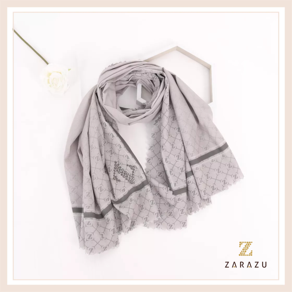 Prive Kaia Scarf - The Signature Vivi Miranda Scarf Monogram XL Voile Square Premium by Zarazu