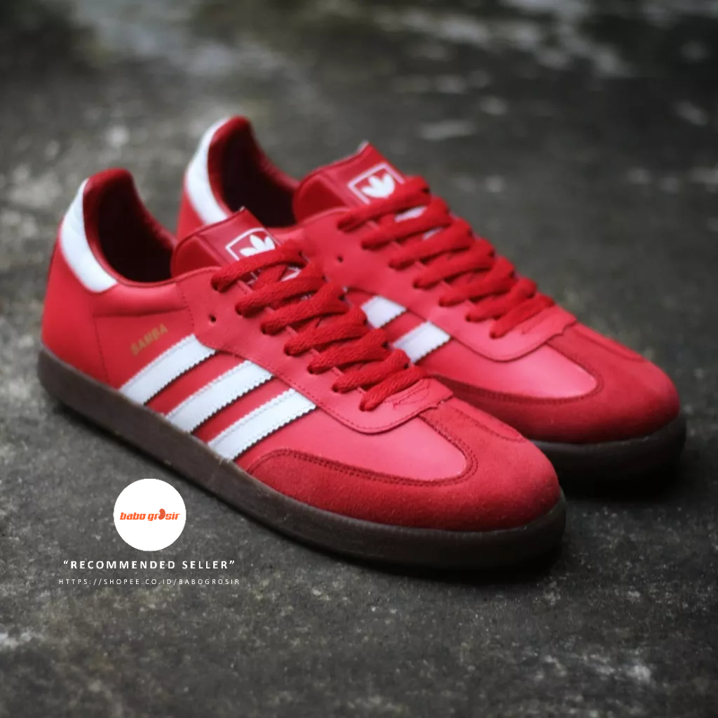 PROMO Sepatu Adidas Samba OG Red White Premium | Sneakers Pria dan Wanita, Harga Murah, Kualitas Mewah dan Terjamin