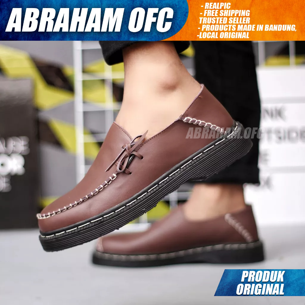 ABRAHAM Sepatu Formal Pantofel Docmart Casual Kulit Kerja Pria