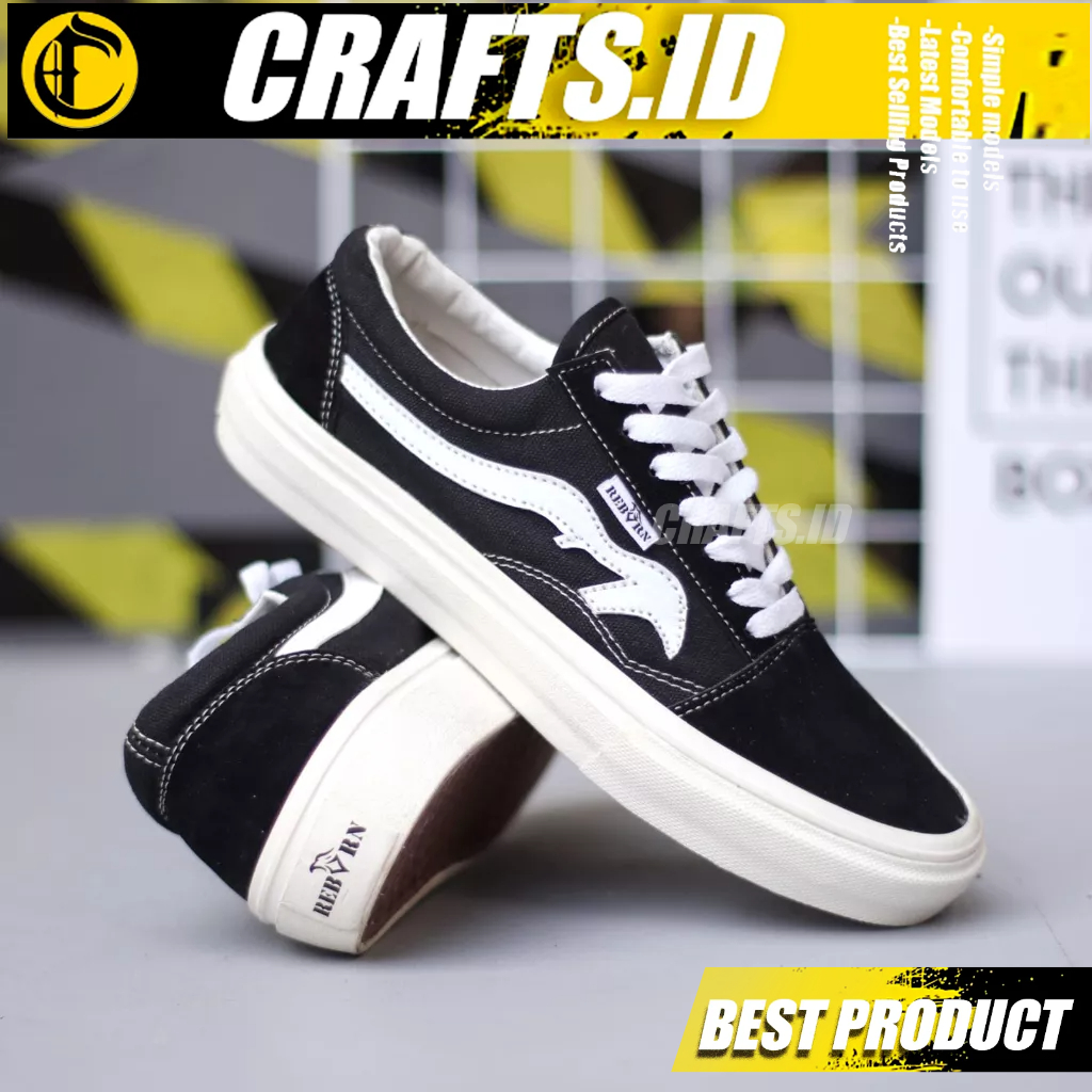 Crafts Sepatu Sneakers Sekolah Casual Hitam Pria