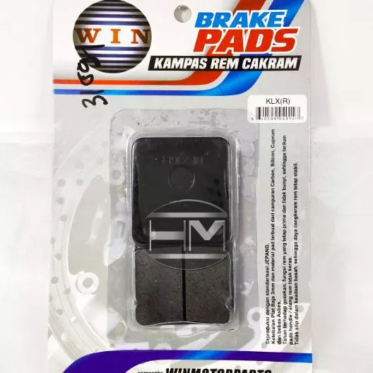 Kampas rem cakram sepeda motor KLX 150 belakang,Gl pro depan merek win