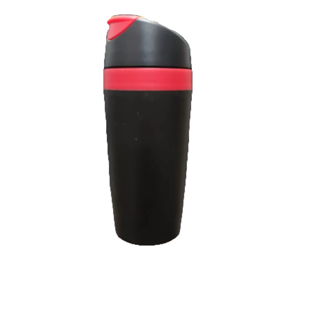 TUPPERWARE Commuter Mug 360ml Merah Hitam // Botol Minum Termos Tahan Panas dan Dingin dengan Penyar