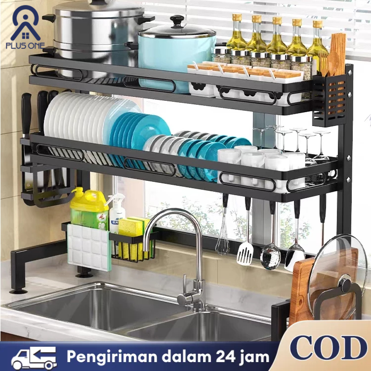 Rak Piring Wastafel Dapur Stainless Steel Rak Cuci Piring Wastafel Rak Cuci Piring Dengan Aksesoris 