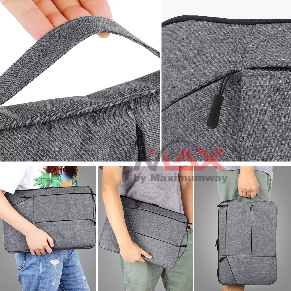 DEALCASE Sarung Slave Tas Laptop Banyak kantong Simple 11 12 13 14 inch laptop anti air anti benturan dalam tas lembut ada slot untuk tempat charger dan dokumen Business Men's Briefcase for Huawei MateBook X Pro 2022 14.2 inch Multi-pockets Laptop Sleeve