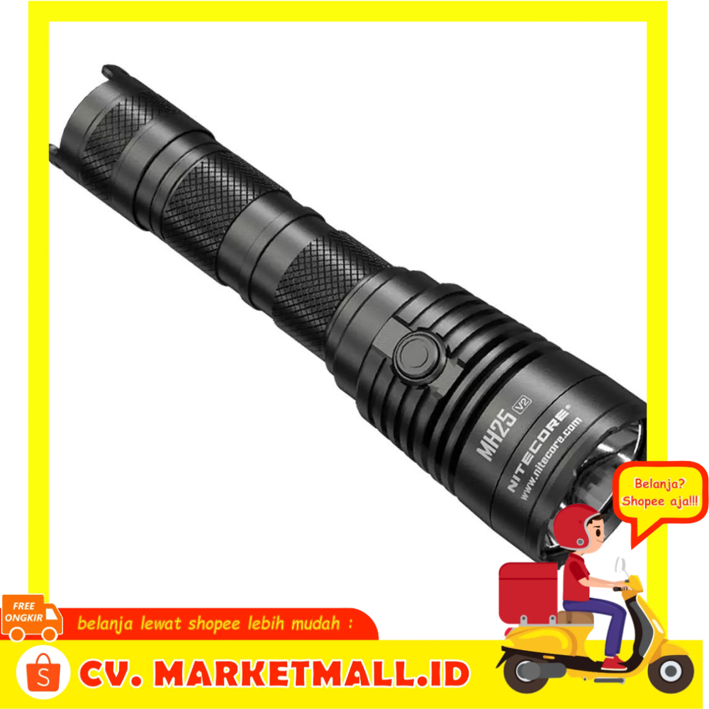 Senter High Performance LED 1300 Lumens Baterai Isi Ulang NL2150 5000 mAh Waterproof IP68 NITECORE MH25 V2 - NRFL6RBK