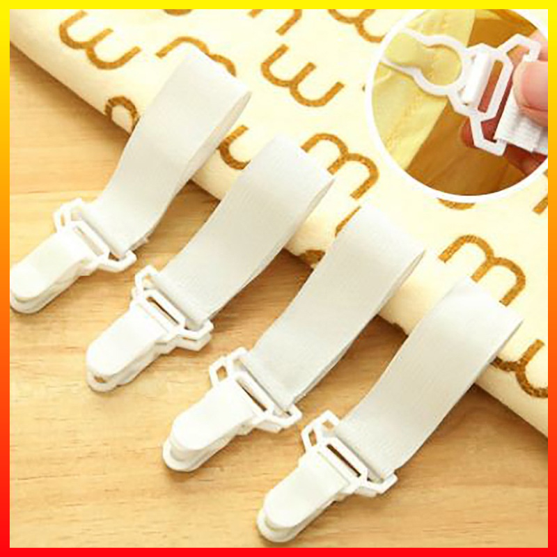 Karet Pengait Sudut Sprei Klip Elastis Pengencang Kasur Penjepit Spray Sabuk Grippers Clip 4 PCS - OMHZPSWH