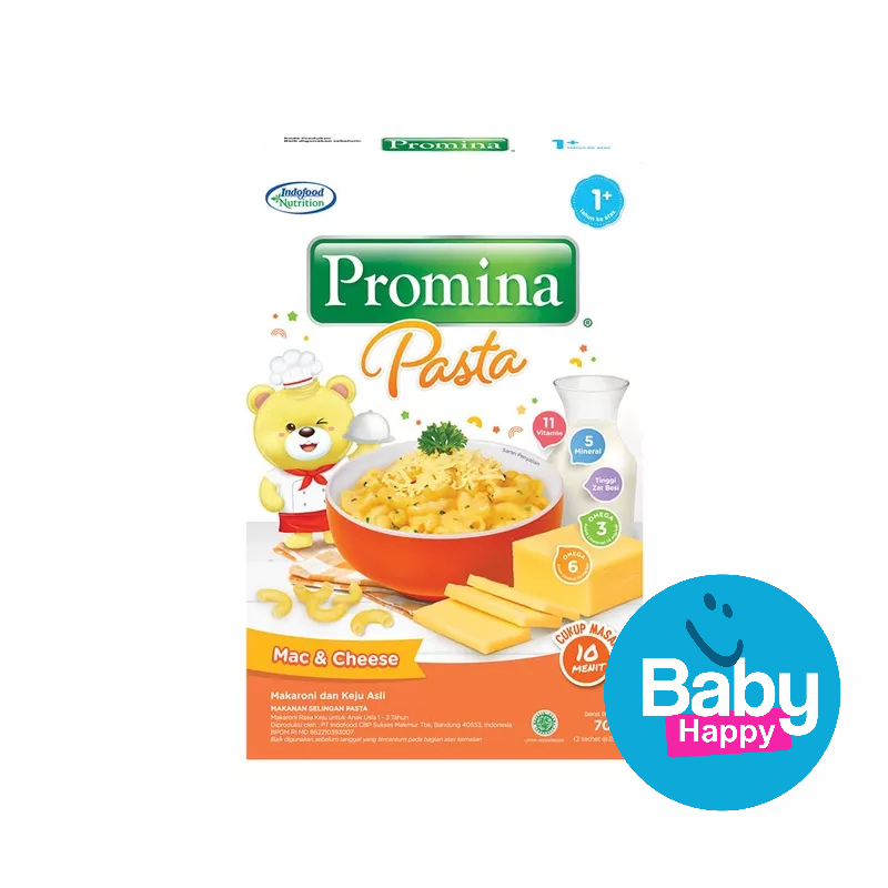 

Promina Pasta Mac n Cheese mpasi 70 gr / pasta keju bayi / Pasta 1 Tahun ladang lima / pasta keju / promina puff Penambah Nafsu Makan