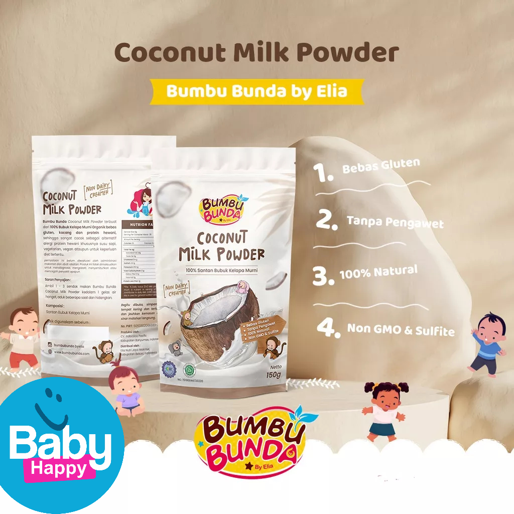 

Bumbu Bunda by Elia Organic Coconut Milk Powder Santan Bubuk Organik 100% Kelapa Murni Non Pengawet Gluten Free Sumber Serat Bumbu Bunda cooking powder