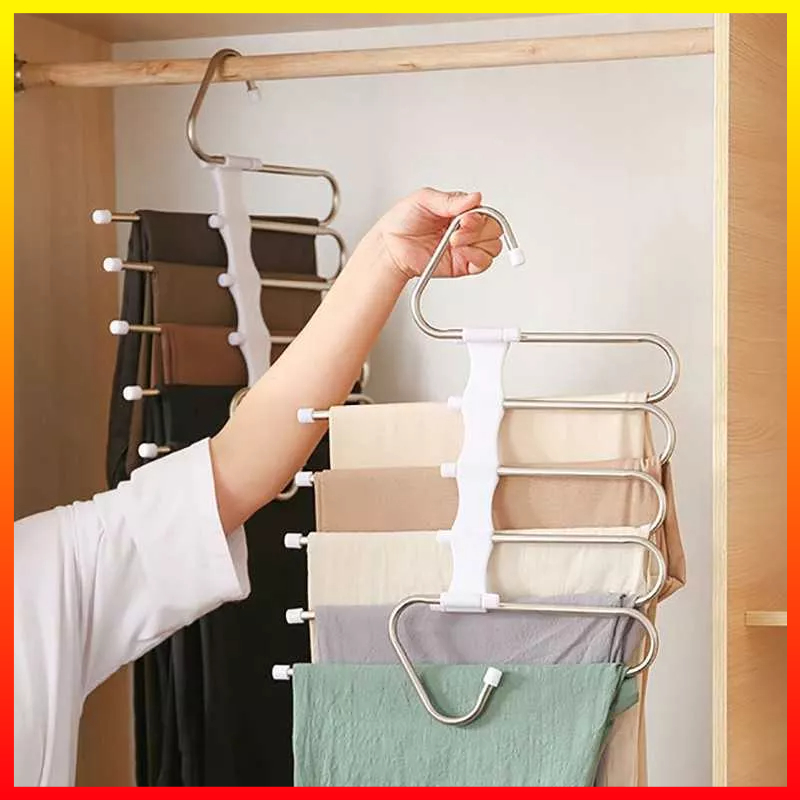 Gantungan Multifungsi 5 In 1 Rak Organizer Celana Baju Pakaian Holder Hanger Hook RAYS RY24 - 7CHZHZWH