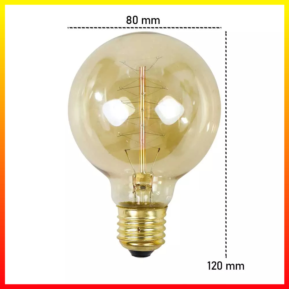 Bola Lampu Pijar Retro Edison Kawat Lurus Berkelok-Kelok 4W Soket E27 YNL G80 - 7CLL4JYL