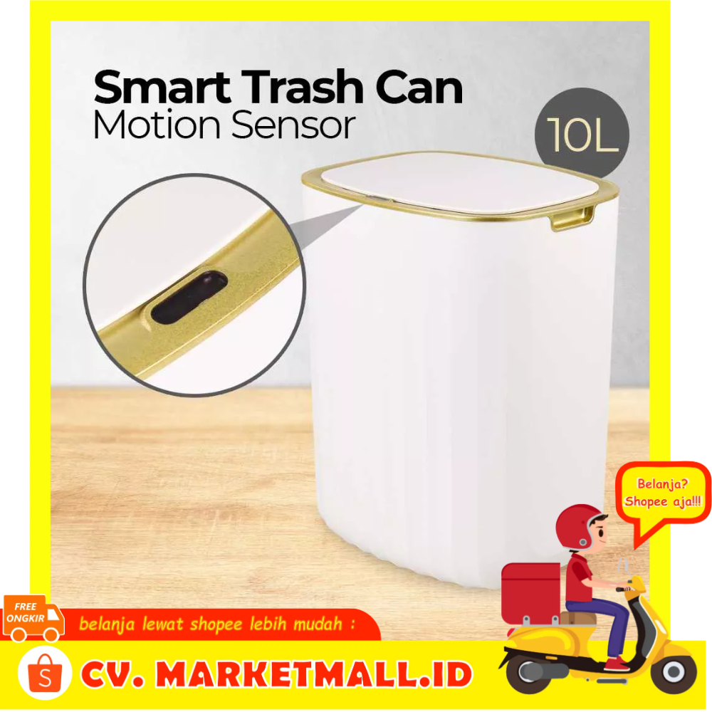 Tempat Sampah Sensor Inframerah Smart Trash Can Motion Sensor Dustbin 10L Waterproof Joybos - 7CHX2HWH