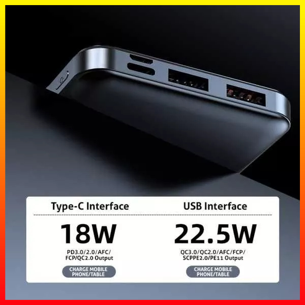 Power Bank Slim Empat Power Fast Charging PD Triple USB Output 22.5W 10000Mah VIDI CCD-22.5W - 7CWB0KBK