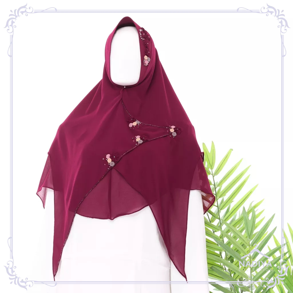 Ghania Lva Sesa Khimar Syari Ceruty Premium by Nadiya