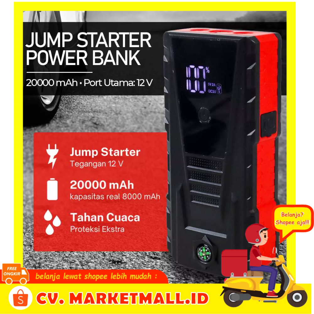 PowerBank Jump Starter Portable Emergency Start-up Charger Booster Baterai Mobil Senter USB 12V 20000mAh JXIANG POWER JX-56Pro - 7CWB0GBQ