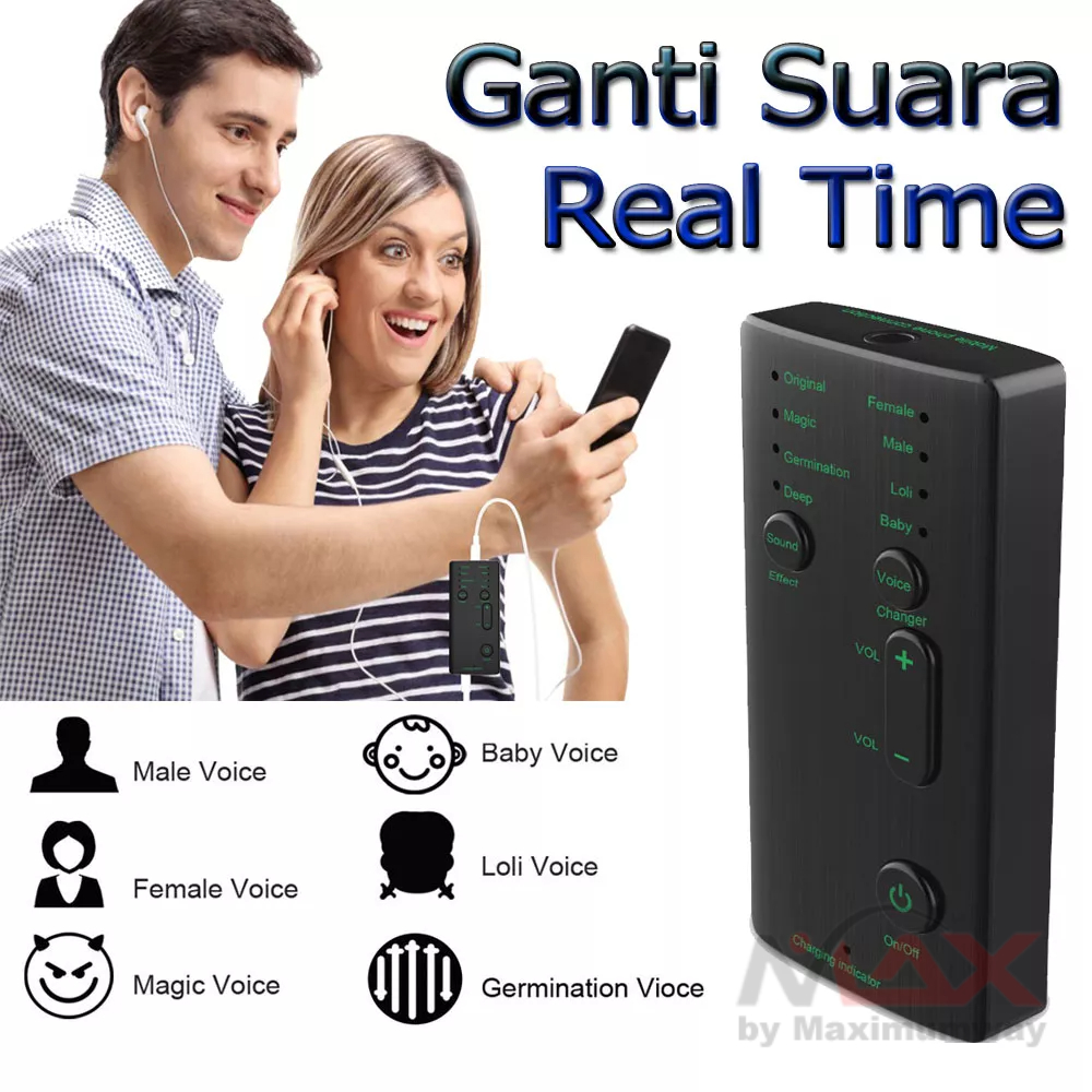 AE19 Voice Changer Ganti Suara Real Time Bisa semua Jenis HP &amp; Computer bisa untuk Voice Chat media sosial suara keluar seketika Real time Sound Changes Voice Changer Device Mobile Phone Portable Jack Sound Card Scream Sound Effects Machine