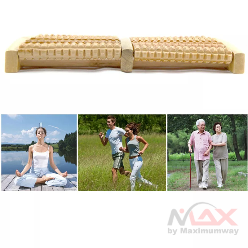 Foot Roller Terapi Pijat Telapak Kaki tekan ujung syaraf anti stress dan lelah badan tidak mudah sakit stroke darah tinggi pegal linu pusing mata merah mata berair 5 Raw Wooden Foot Roller Wood Care Massage Reflexology Relax Relief Massager Spa