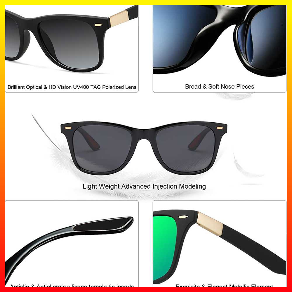 Kacamata Hitam Optik Terpolarisasi Fashion Pria Wanita Retro Klasik Veithdia 7029 - T8FH0ABK