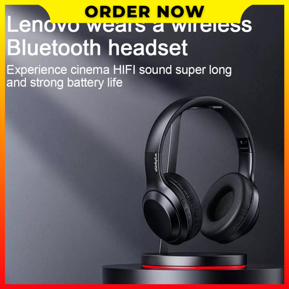 Headphone Headset Wireless Music Gaming Running Sports Dual Power with Mic for Smartphone Computer Lenovo Thinkplus TH10 - ILSK11BK