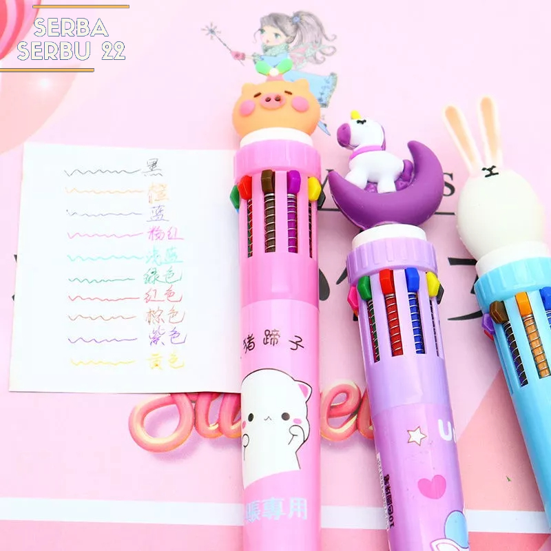 Pulpen 10 Warna Bulpen 10 Warna Bermotif lucu Pulpen Pulpen Anak Anak