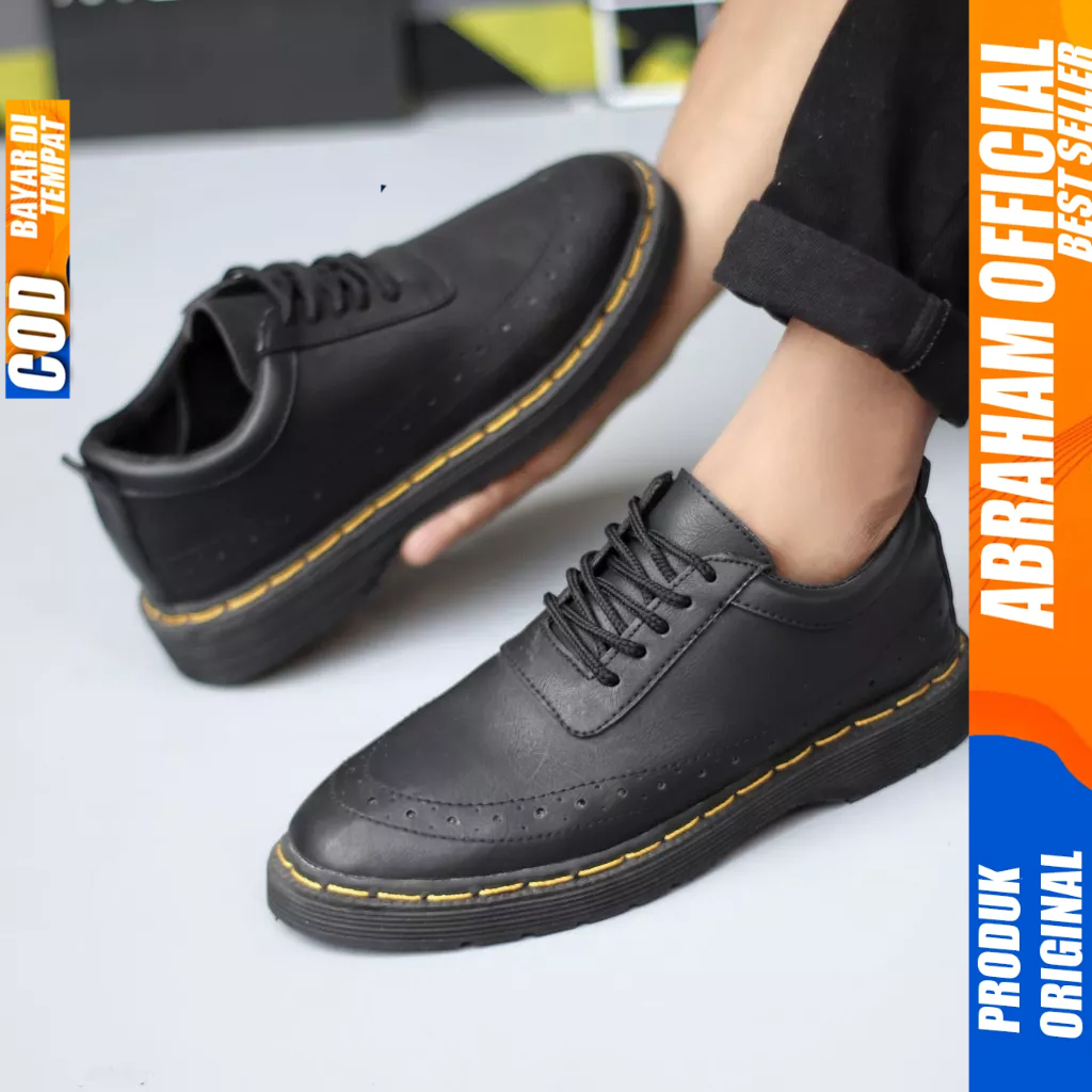 Sepatu Formal Pantofel Docmart Low Boots Hitam Kerja Pria