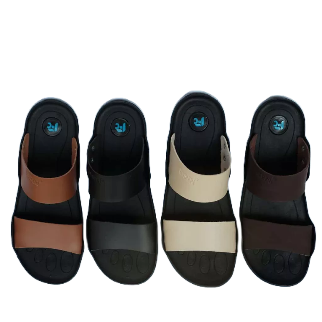 sandal slop kulit pria/wanita new tres warna Hitam, coklat,putih cream,coklat tua PREMIUM QUALITY MODEL High Quality Kasual Cowok 100% Real picture Mix Max Store