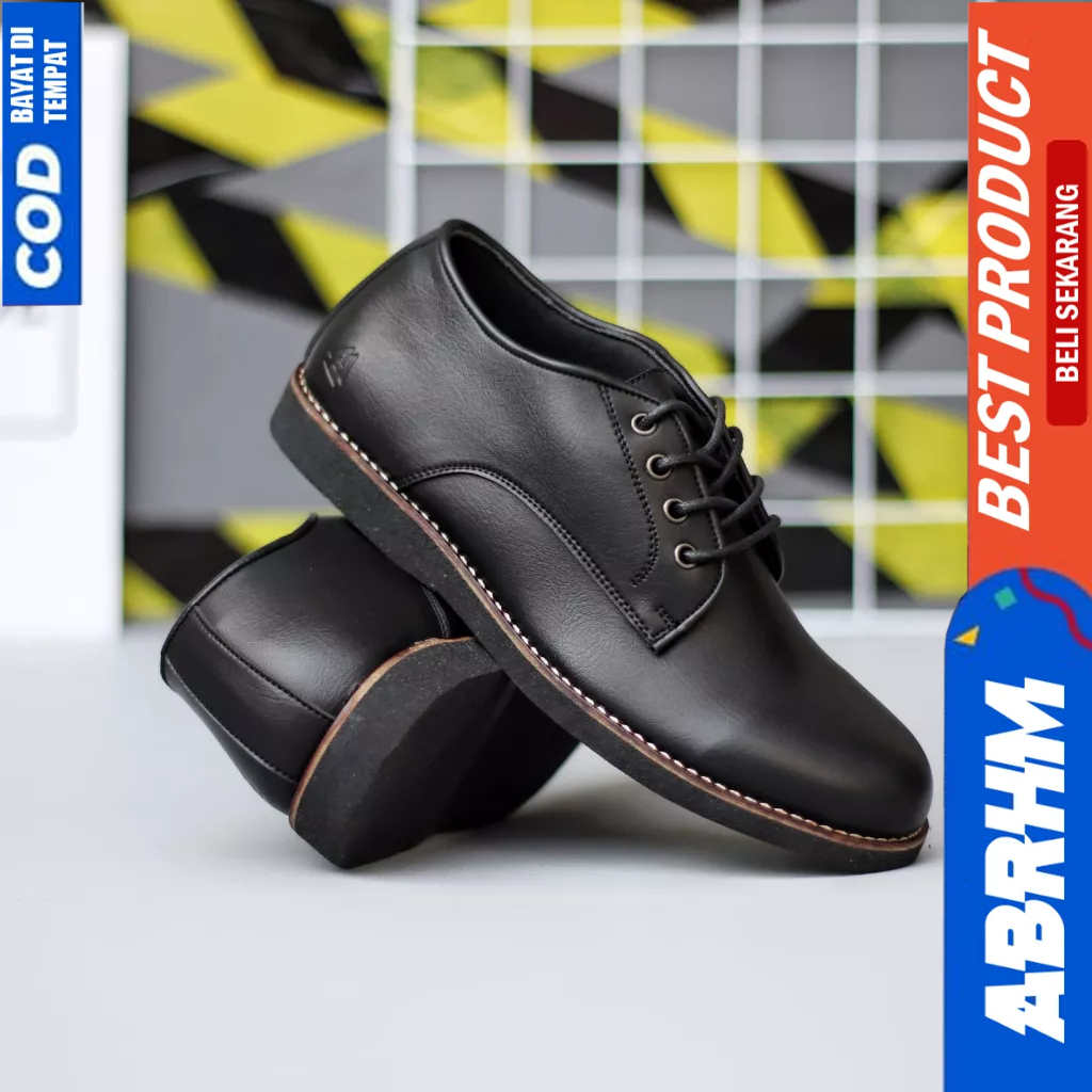 ABRHM Sepatu Formal Pantofel Oxford Hitam Pria