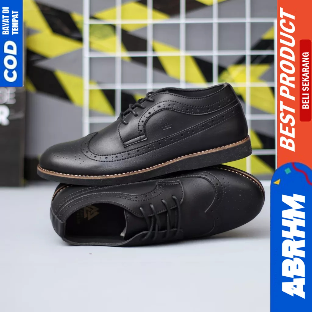 ABRHM Sepatu Oxford Formal Pantofel Kerja Hitam Pria