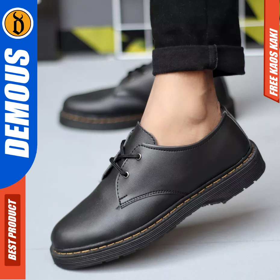 DEMOUS KUSHINA - Sepatu Formal Docmart Hitam Pantofel Kerja Pria