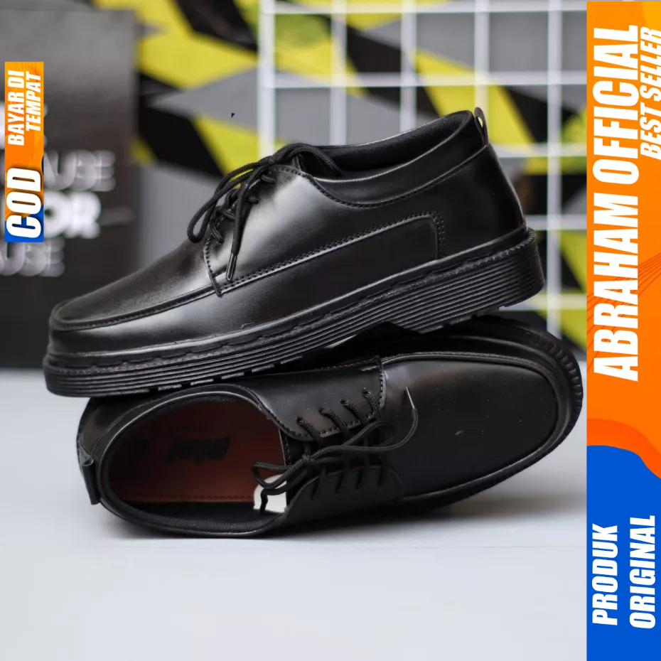 ABRAHAM Sepatu Pantofel Formal Docmart Oxford Hitam Pria