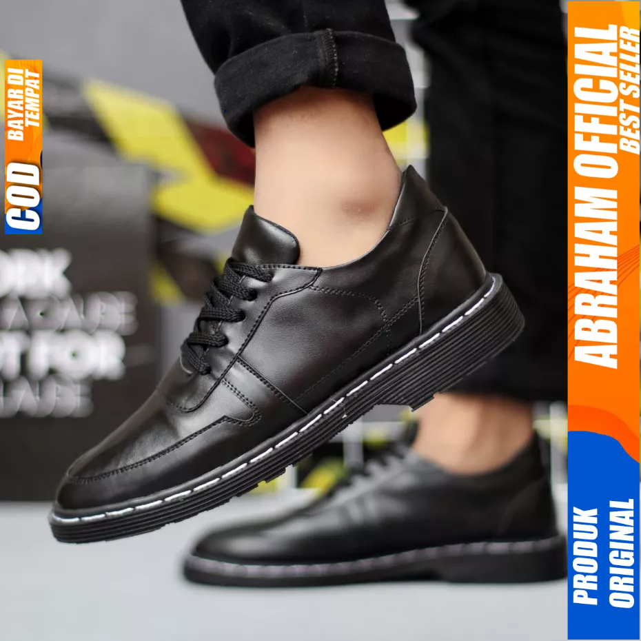 Sepatu Formal Docmart Low Boots Pantofel Hitam Pria