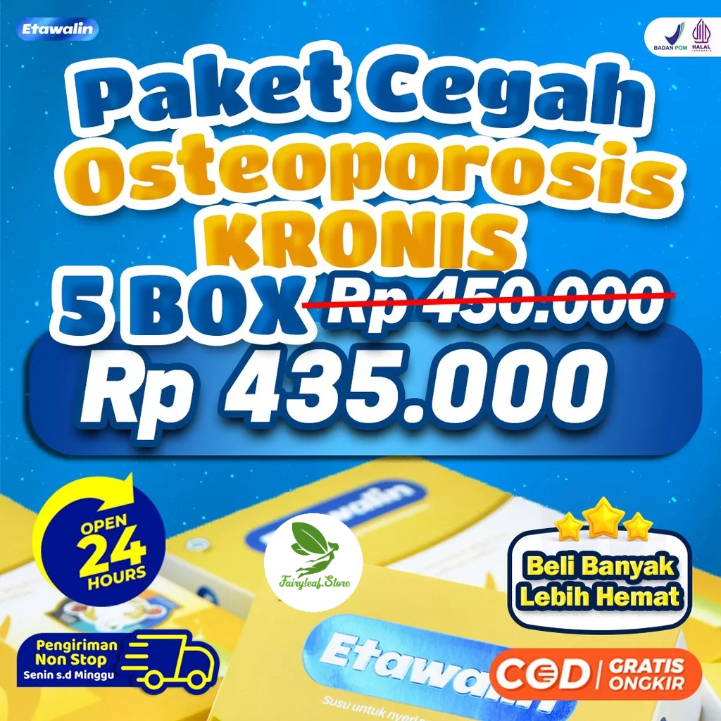 Etawalin Paket Kronis – 5 Box Susu Kambing Etawa Tingkatkan Kepadatan &amp; Kesehatan Tulang Sendi Susu Anti Asam Urat Rematik Reumatik Nyeri Sendi.