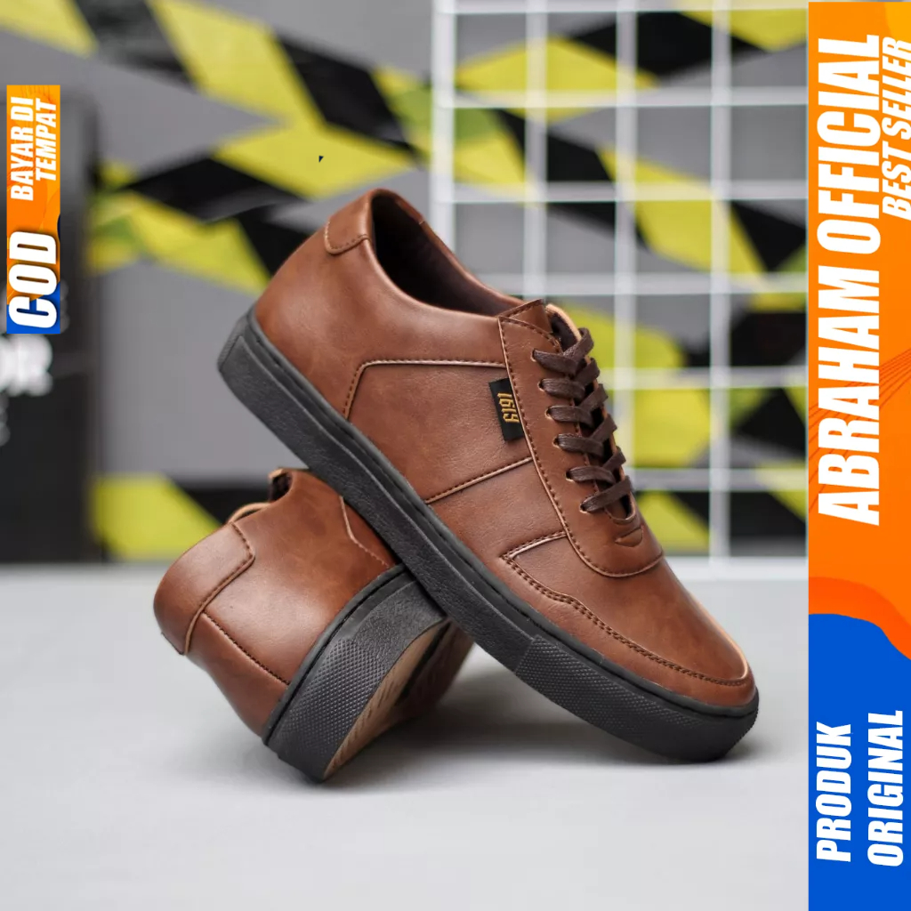 Sepatu Casual Sneakers Hitam Formal Kerja Pria