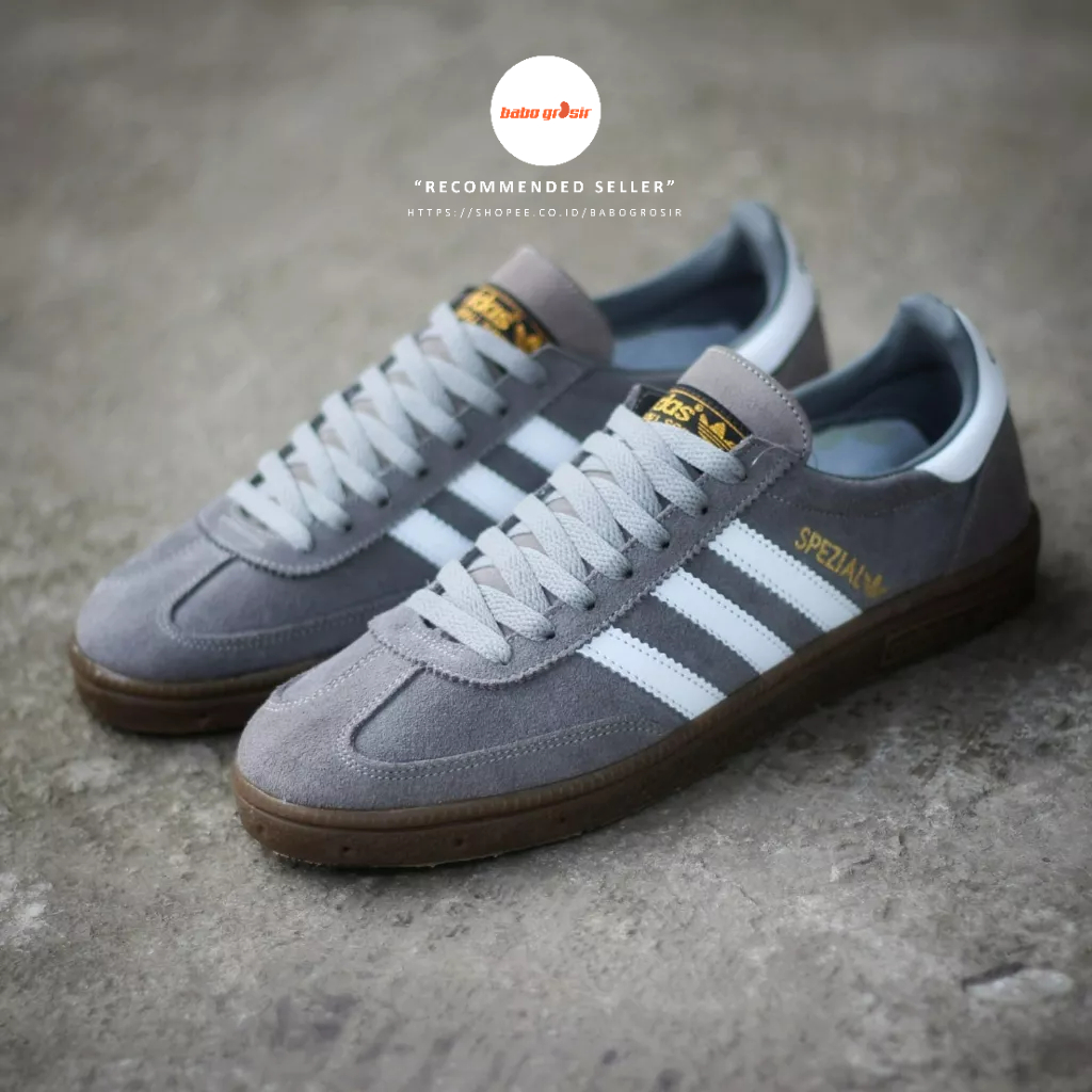 PROMO Sepatu Sneakers Adidas Spezial Handball Grey White Premium TOP Quality Include Box, Bahan Kulit Suede ASLI, Harga Termurah