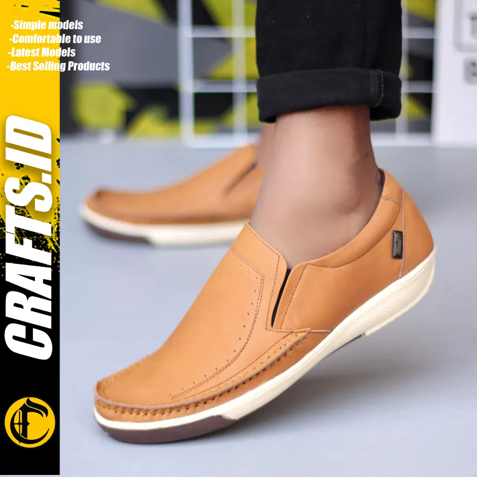 Crafts - Sepatu Pantofel Formal Kerja Hitam Kulit Asli Pria