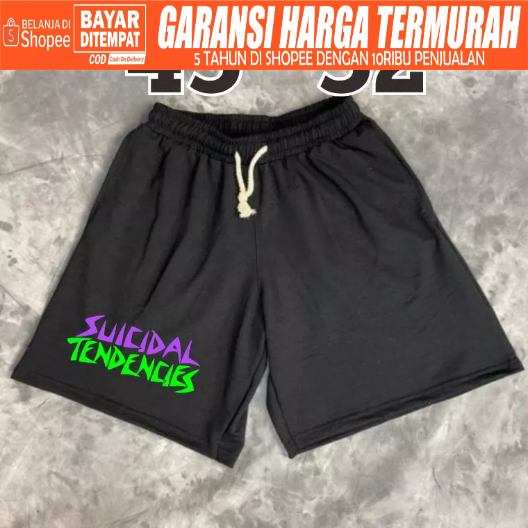 BOXER PRIA WANITA| CELANA PENDEK SUICIDALS KOLOR BOXSER PANTAI BAHAN KATUN UNISEX STOREID.COM